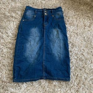 Girls High Waist Denim Skirt